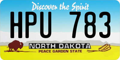 ND license plate HPU783