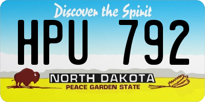 ND license plate HPU792