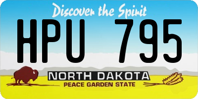 ND license plate HPU795