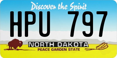 ND license plate HPU797