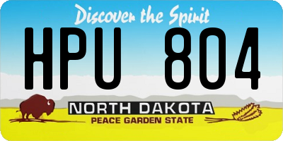 ND license plate HPU804