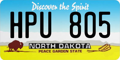 ND license plate HPU805