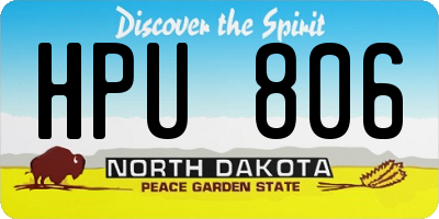ND license plate HPU806