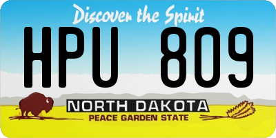 ND license plate HPU809