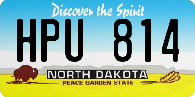 ND license plate HPU814