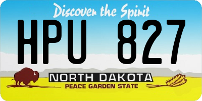 ND license plate HPU827