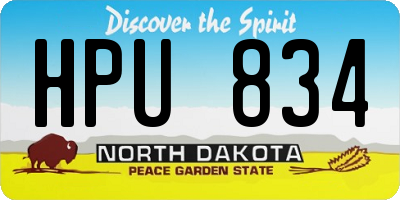 ND license plate HPU834