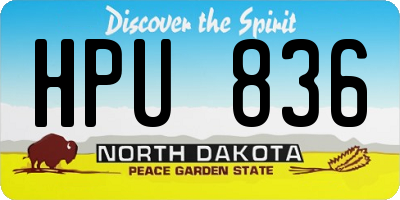 ND license plate HPU836