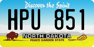 ND license plate HPU851
