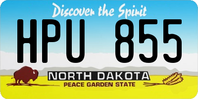 ND license plate HPU855
