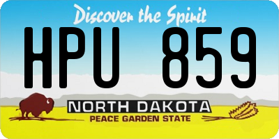 ND license plate HPU859