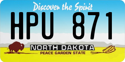 ND license plate HPU871
