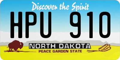 ND license plate HPU910