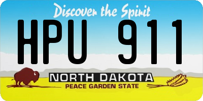 ND license plate HPU911