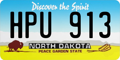 ND license plate HPU913