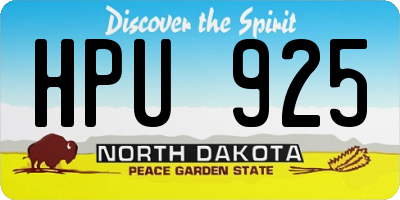 ND license plate HPU925