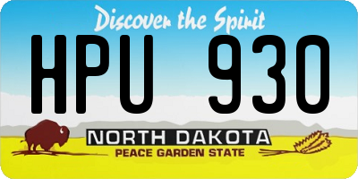 ND license plate HPU930