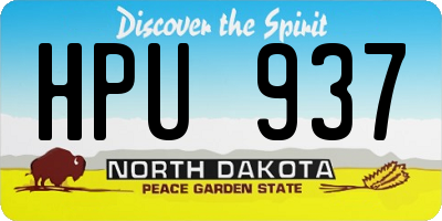 ND license plate HPU937