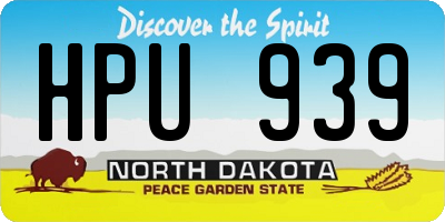 ND license plate HPU939