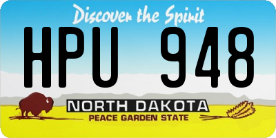 ND license plate HPU948
