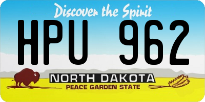 ND license plate HPU962