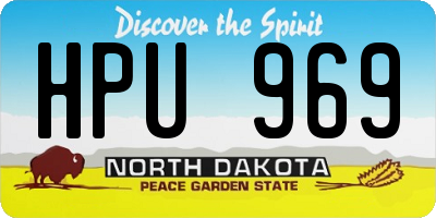 ND license plate HPU969