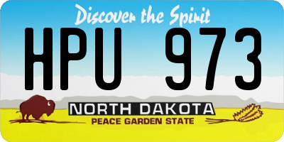 ND license plate HPU973