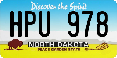 ND license plate HPU978
