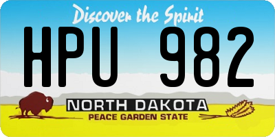 ND license plate HPU982