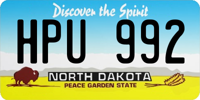ND license plate HPU992