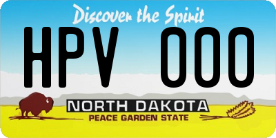 ND license plate HPV000