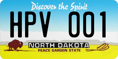 ND license plate HPV001