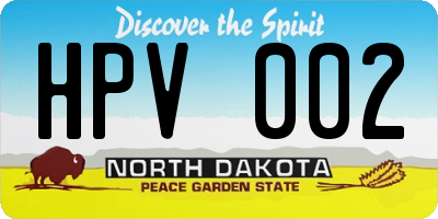 ND license plate HPV002