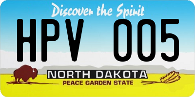 ND license plate HPV005