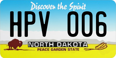 ND license plate HPV006