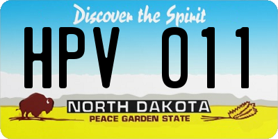 ND license plate HPV011