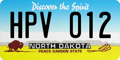 ND license plate HPV012