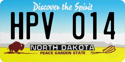 ND license plate HPV014