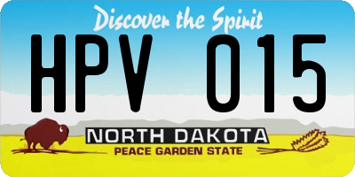 ND license plate HPV015