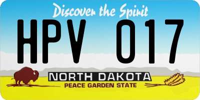 ND license plate HPV017