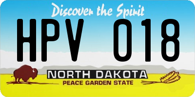 ND license plate HPV018