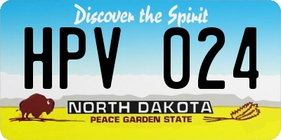 ND license plate HPV024