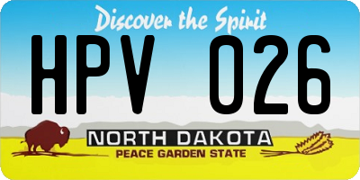 ND license plate HPV026