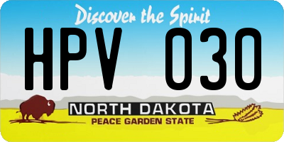 ND license plate HPV030