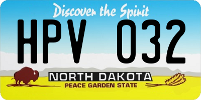 ND license plate HPV032