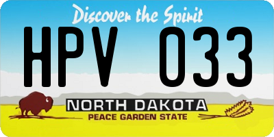 ND license plate HPV033