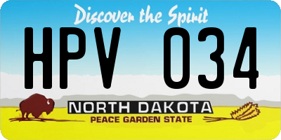 ND license plate HPV034