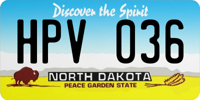 ND license plate HPV036