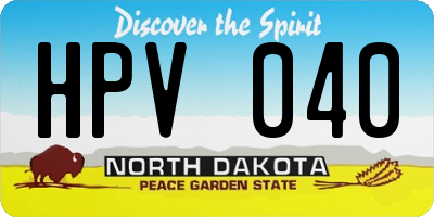 ND license plate HPV040