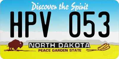 ND license plate HPV053